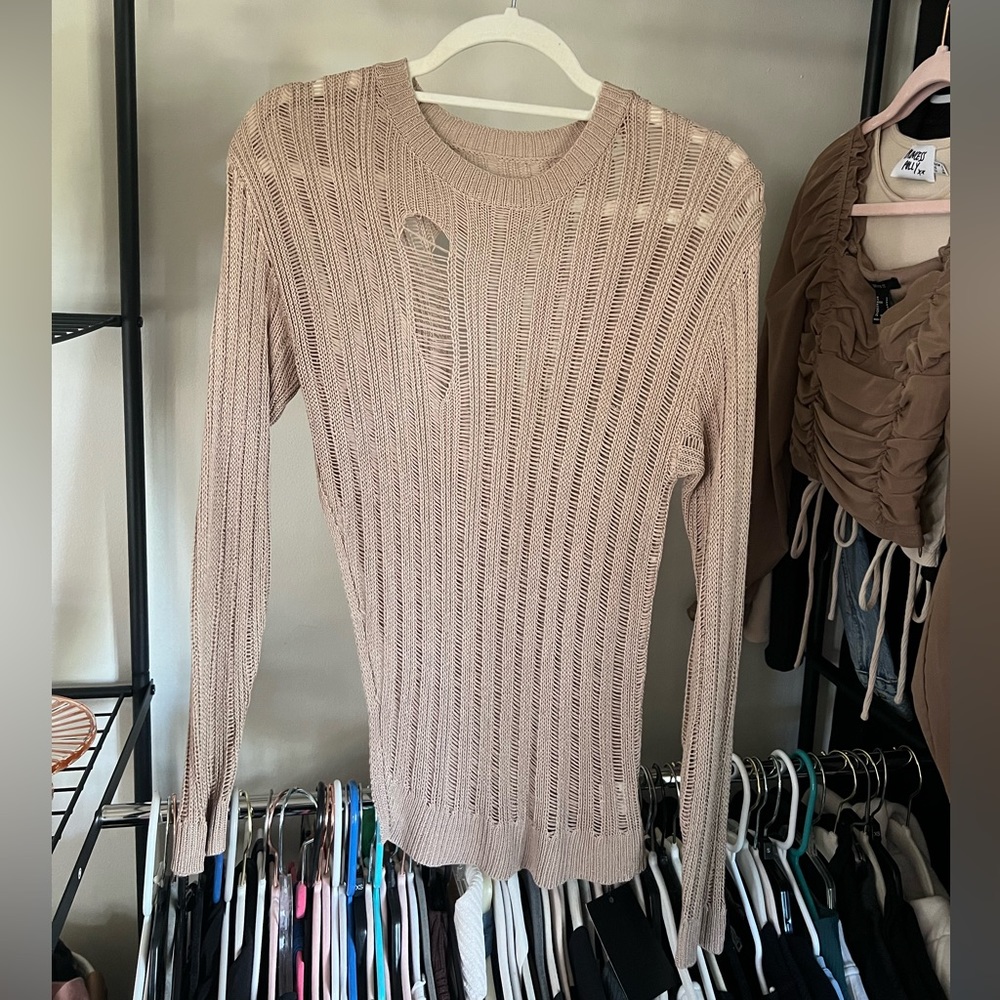 Never Worn Solado Asymmetrical Tan Slouchy Sweater - XS